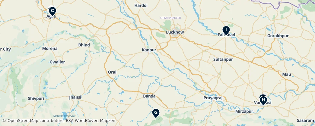 Map of Uttar Pradesh
