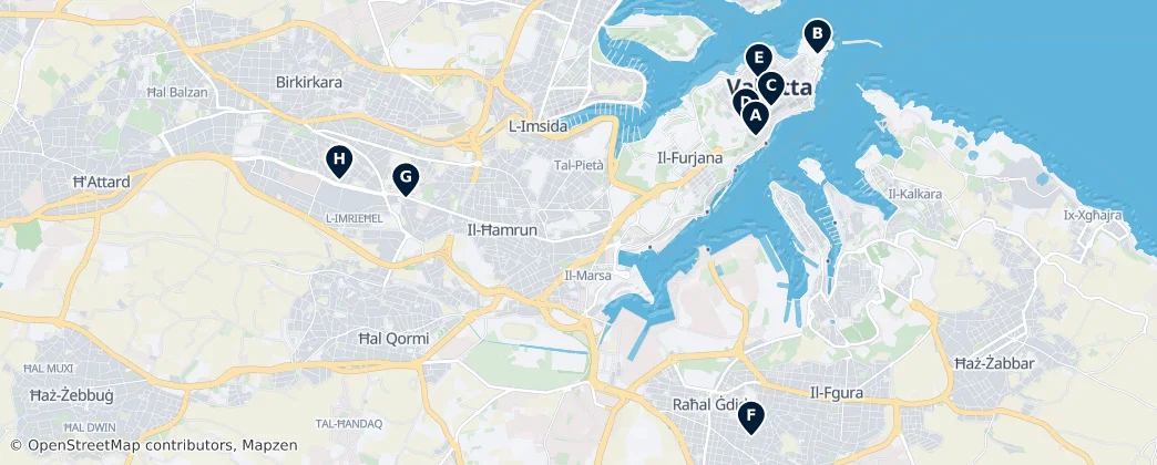 Map of Valletta