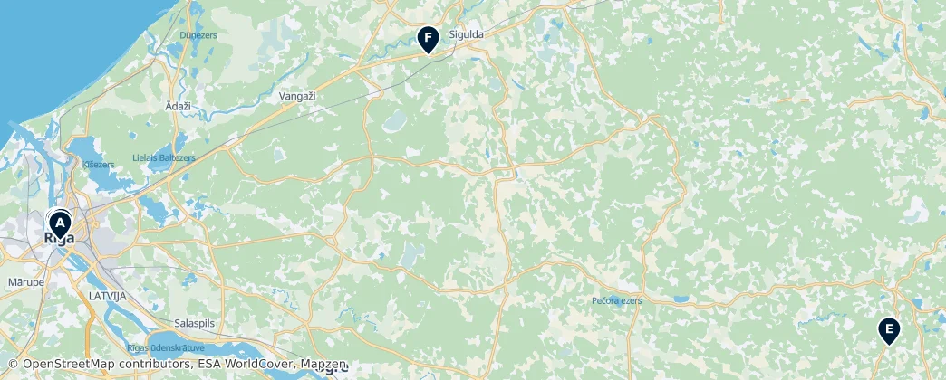 Map of Vidzeme