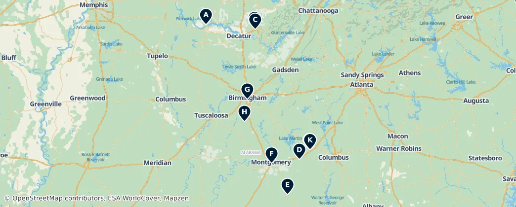 Map of Alabama