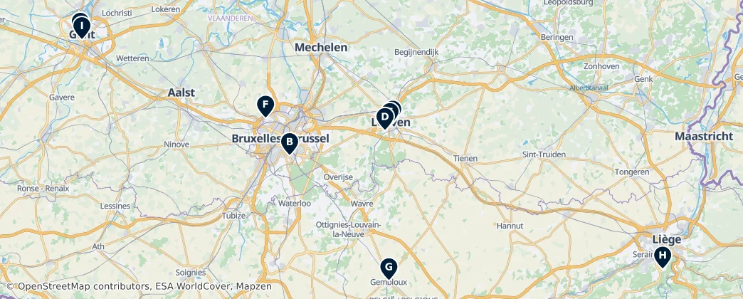 Map of Belgium