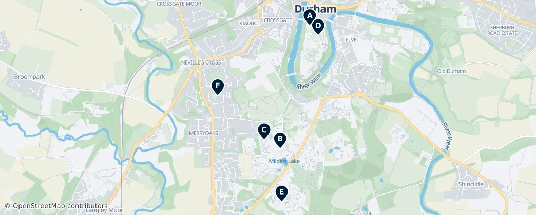 Map of Durham