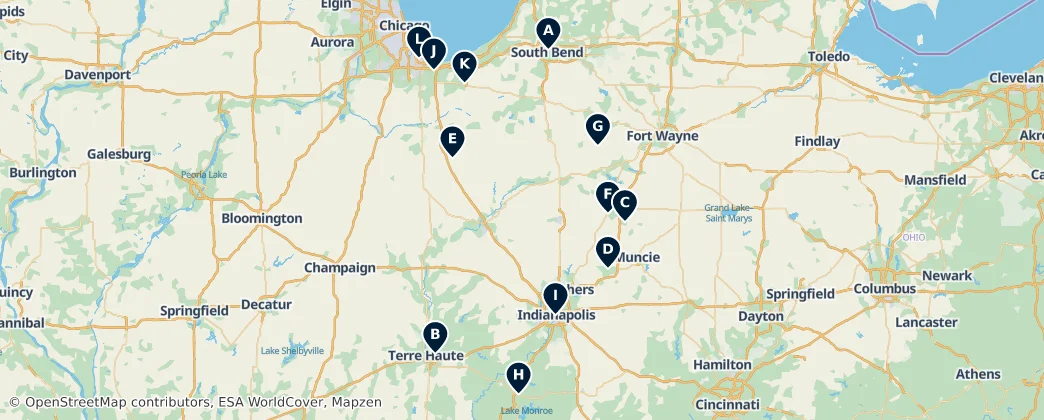 Map of Indiana