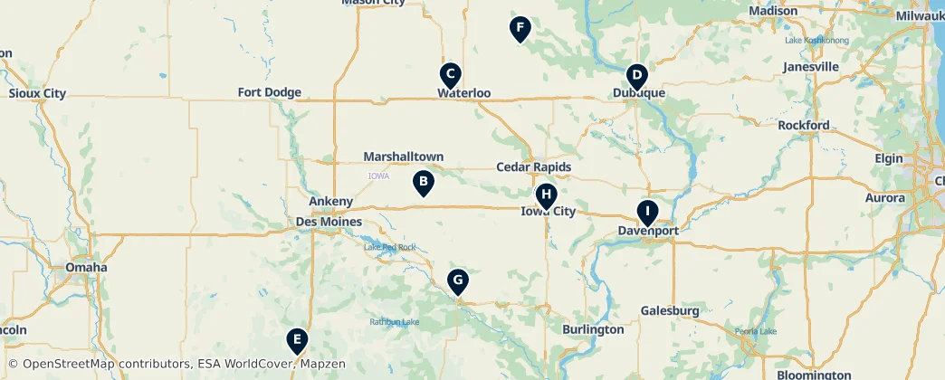 Map of Iowa