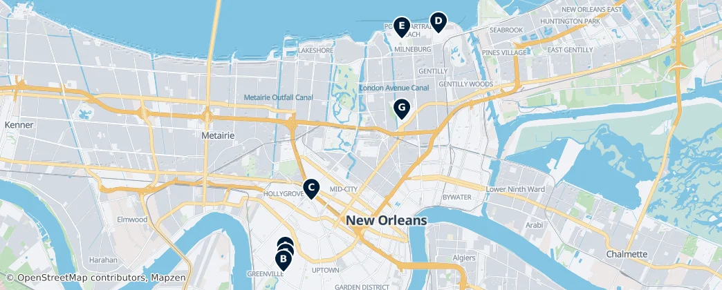 Map of New Orleans
