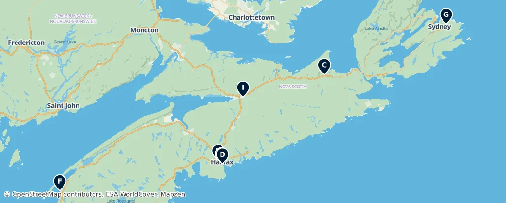 Map of Nova Scotia