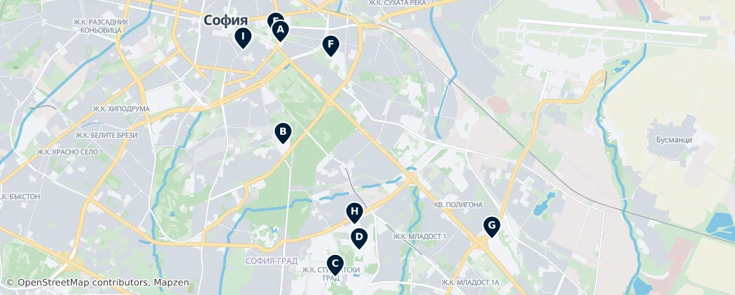 Map of Sofia
