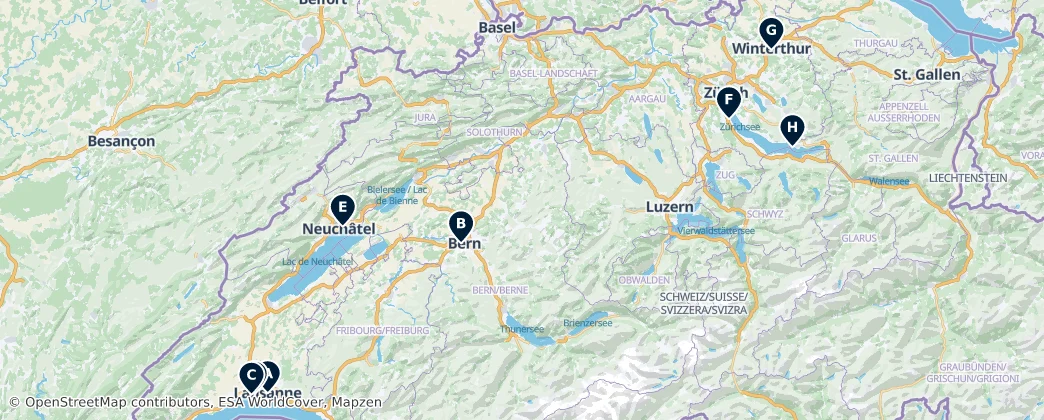 Map of Switzerland