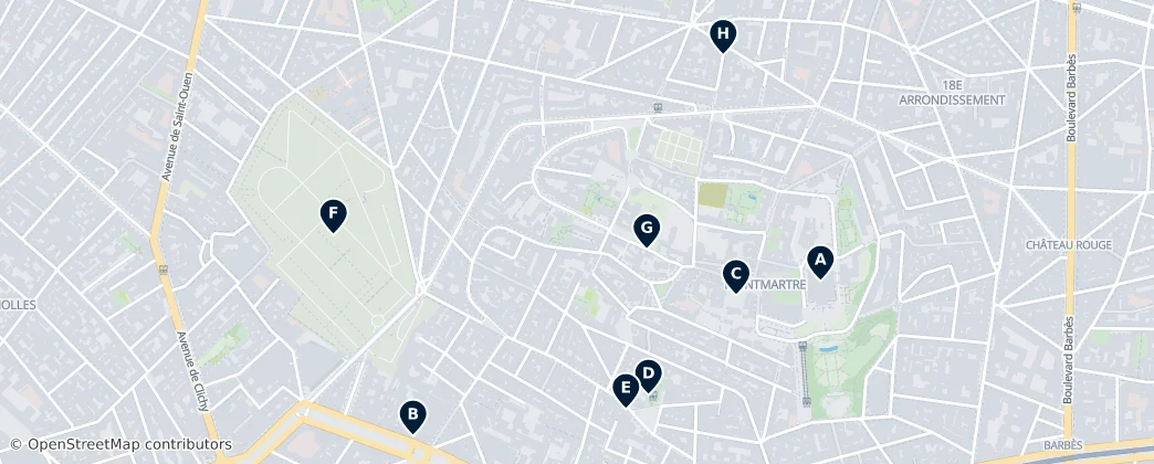 Map of 18. arrondissement