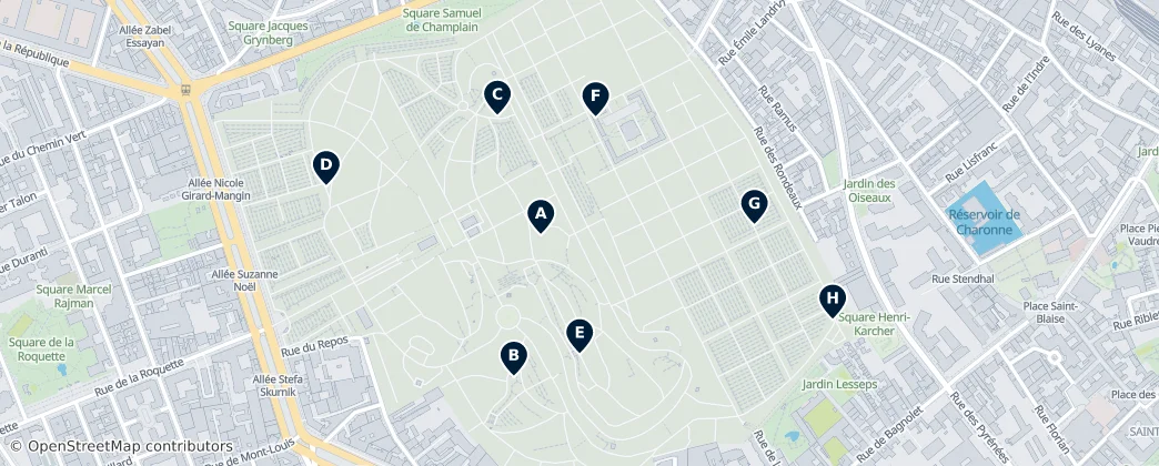 Map of 20. arrondissement