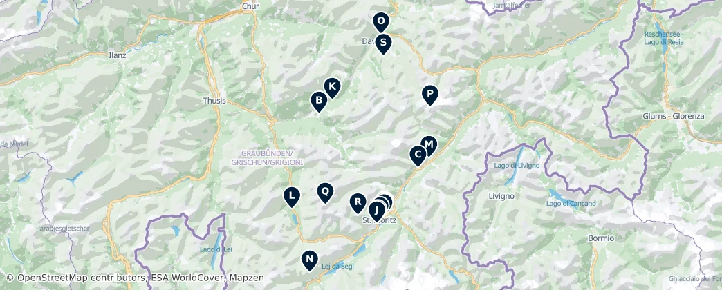 Map of Albula Alps