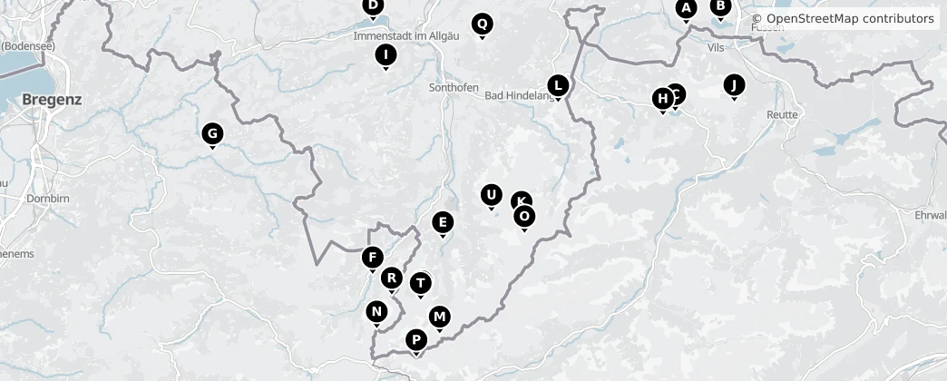 Map of Allgäu Alps