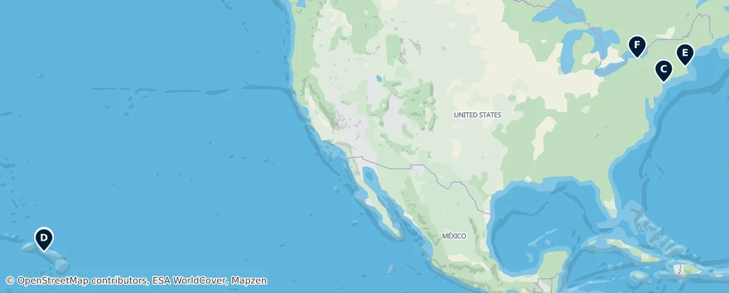 Map of Amerika Birleşik Devletleri