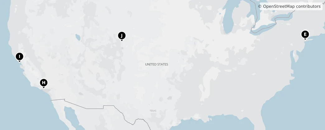 Map of Amerika Birleşik Devletleri