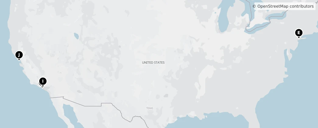 Map of Amerika Birleşik Devletleri
