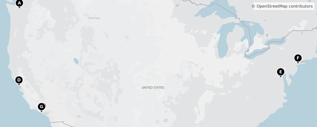 Map of Amerika Birleşik Devletleri