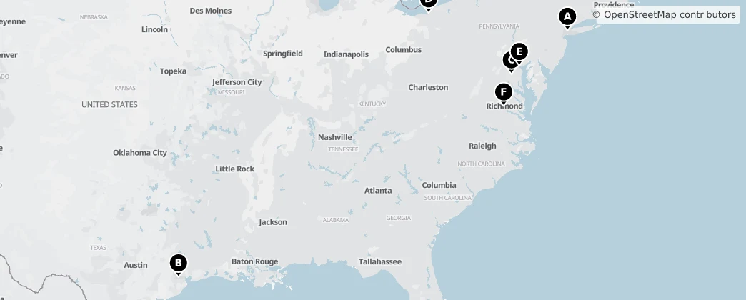 Map of Amerika Birleşik Devletleri