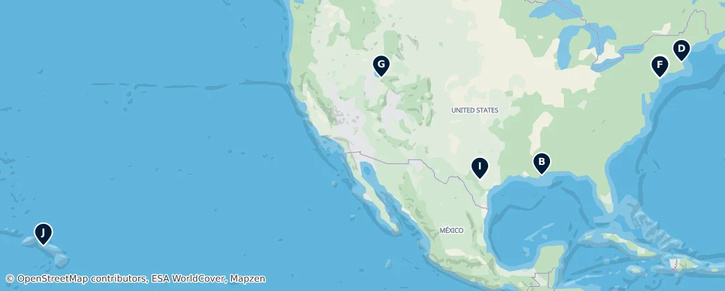 Map of Amerika Birleşik Devletleri