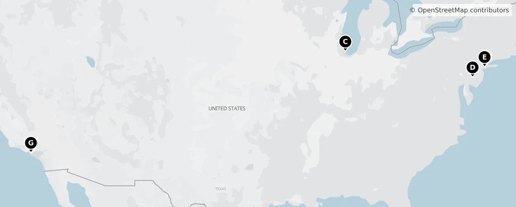 Map of Amerika Birleşik Devletleri