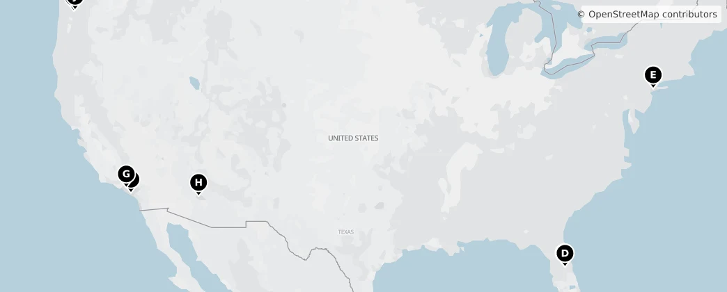 Map of Amerika Birleşik Devletleri