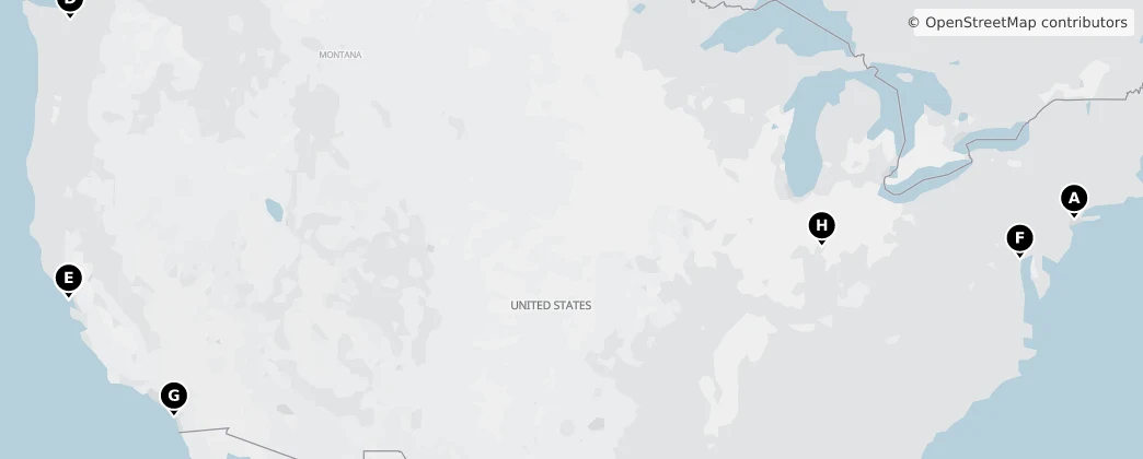 Map of Amerika Birleşik Devletleri