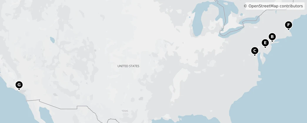 Map of Amerika Birleşik Devletleri