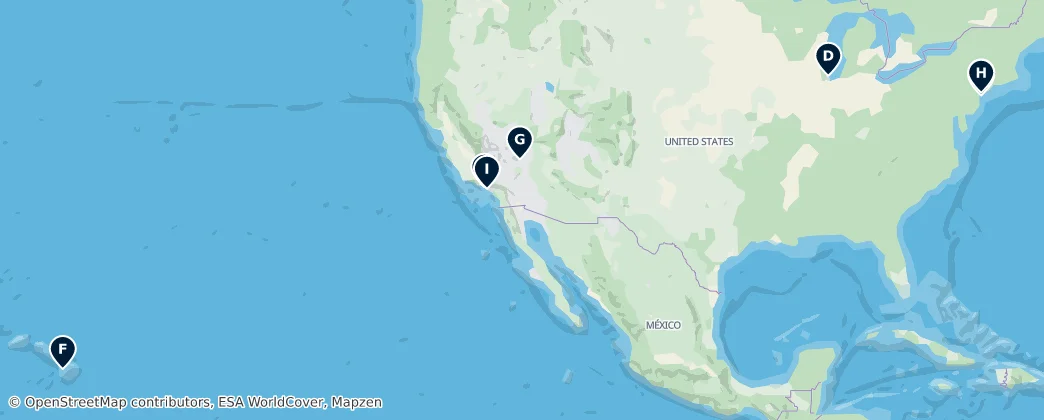Map of Amerika Birleşik Devletleri