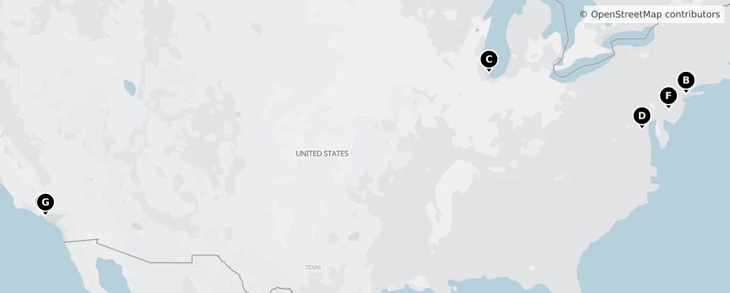 Map of Amerika Birleşik Devletleri