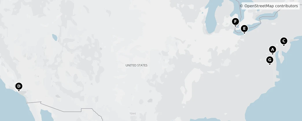 Map of Amerika Birleşik Devletleri