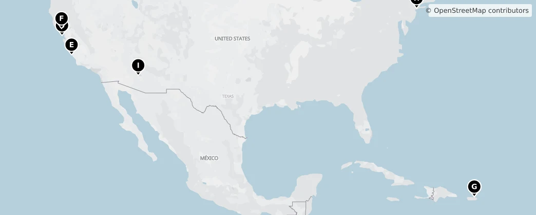 Map of Amerika Birleşik Devletleri