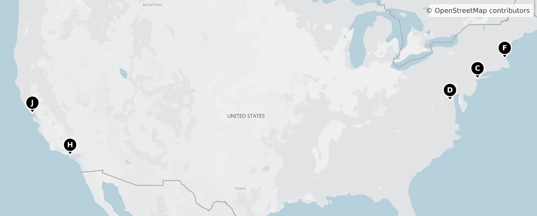 Map of Amerika Birleşik Devletleri