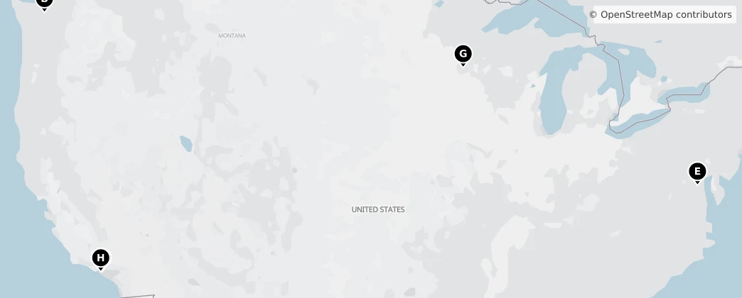 Map of Amerika Birleşik Devletleri