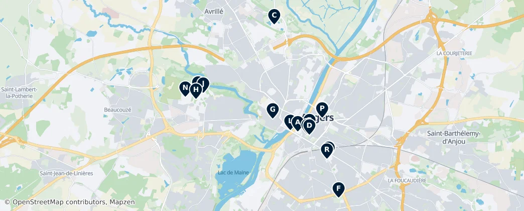 Map of Angers