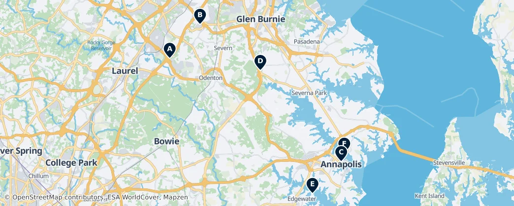 Map of Anne Arundel County