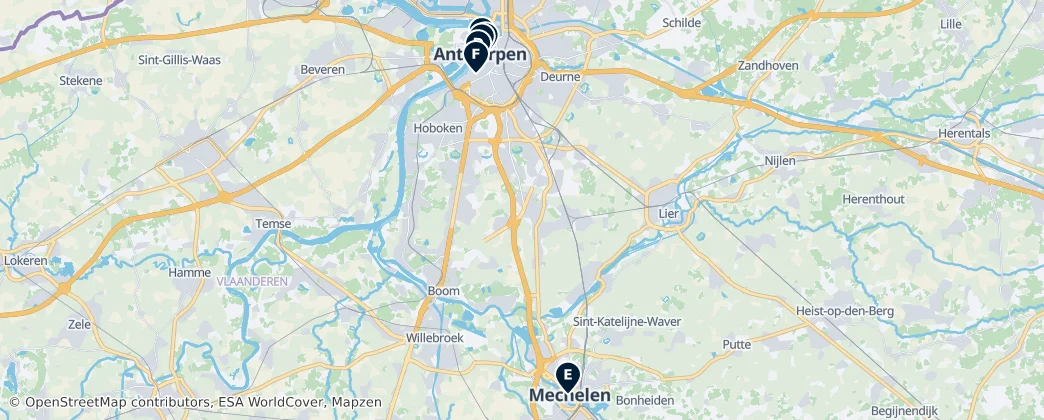 Map of Anvers