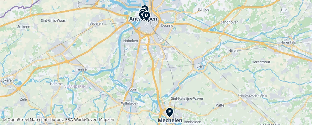 Map of Anvers