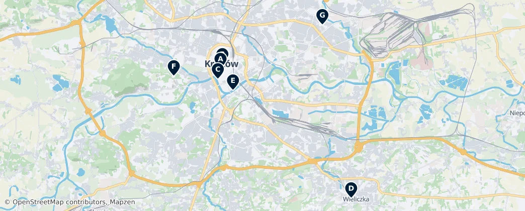 Map of Roman Catholic Archdiocese of Kraków