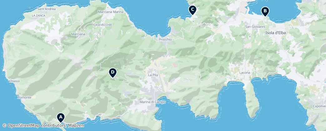 Map of Toskana Takımadaları