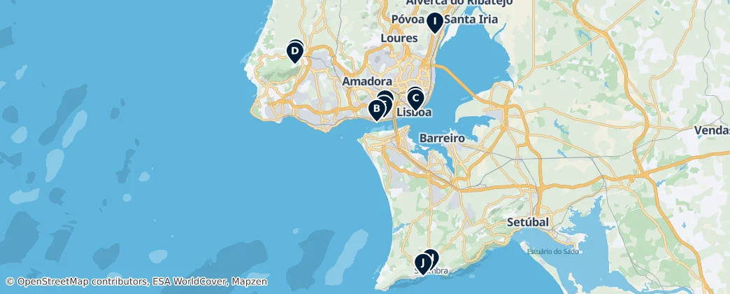 Map of Lisbon metropolitan area