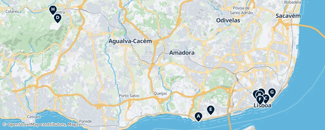Map of Lisbon metropolitan area