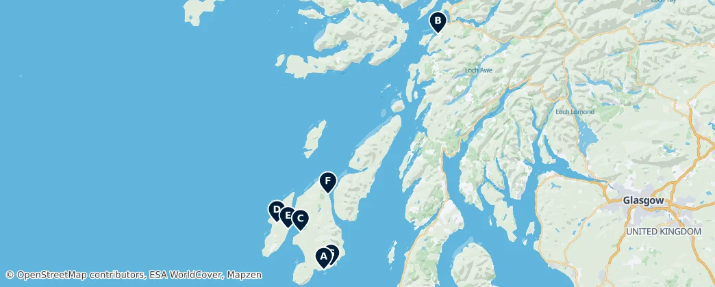 Map of Argyll and Bute