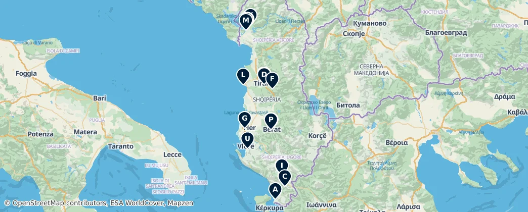 Map of Arnavutluk