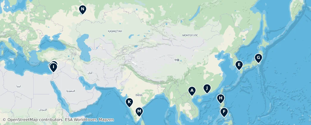 Map of Asya