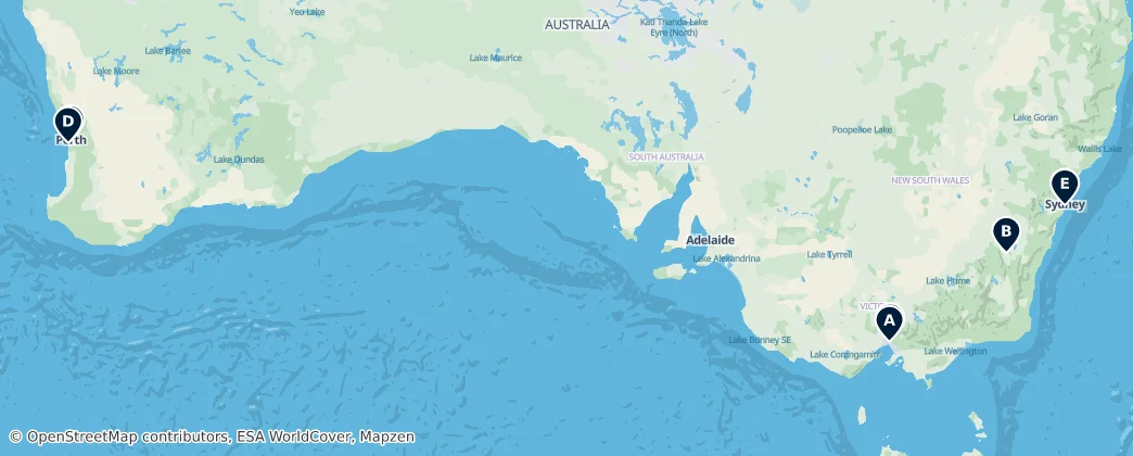 Map of Avustralya