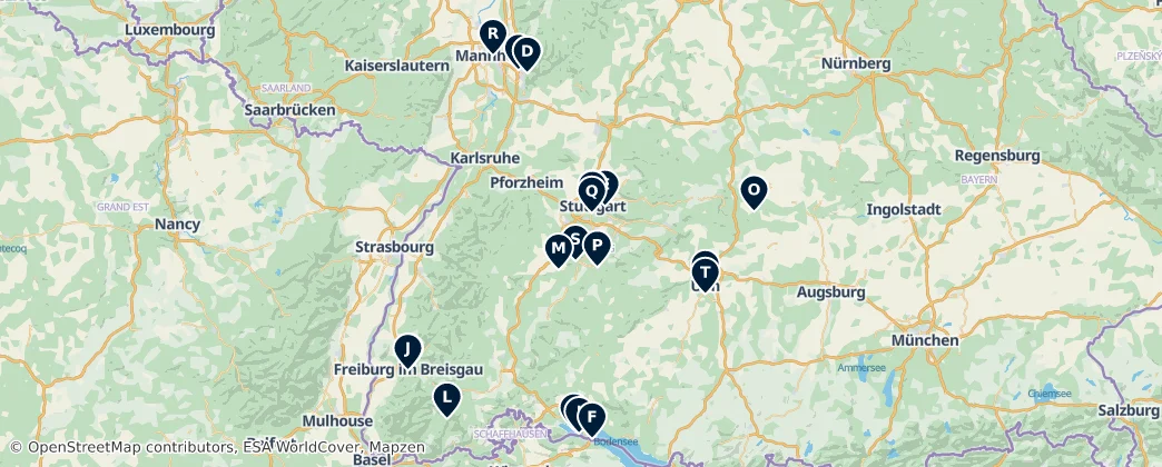 Map of Baden-Württemberg
