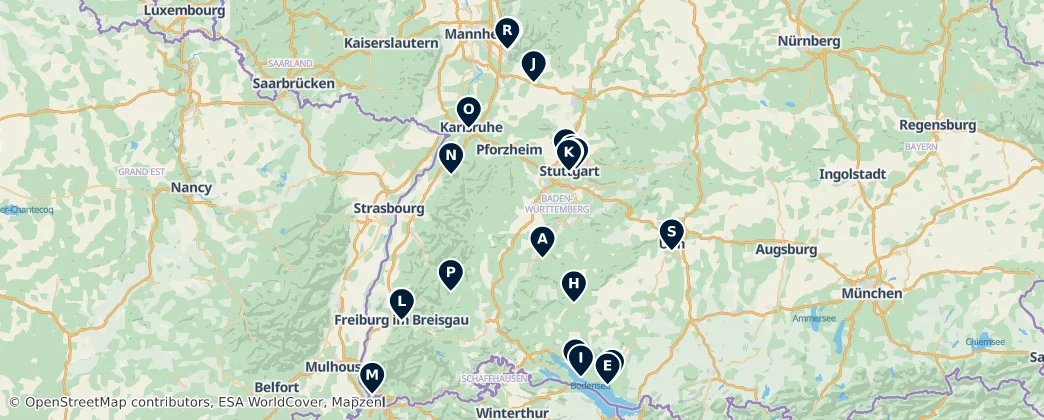 Map of Baden-Württemberg