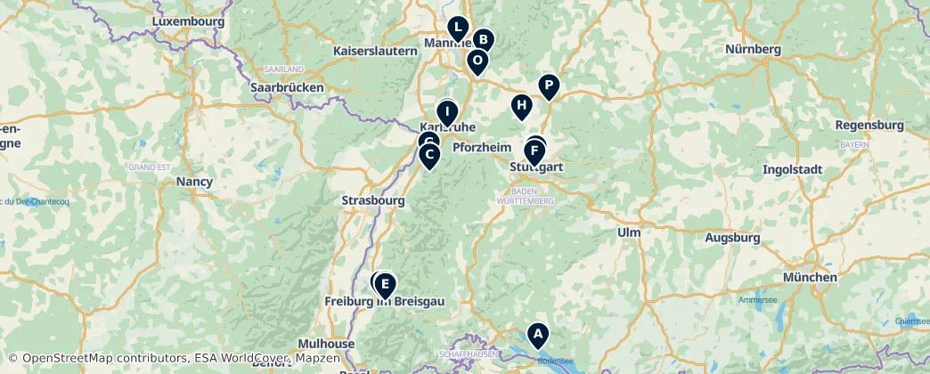 Map of Baden-Württemberg
