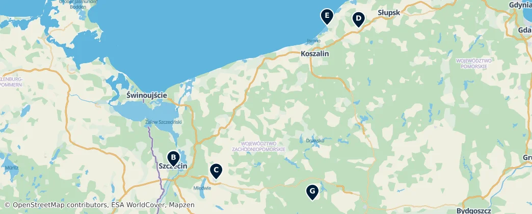 Map of Batı Pomeranya Voyvodalığı