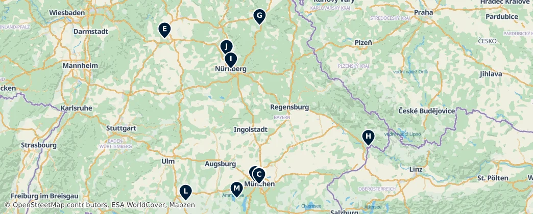 Map of Bavyera