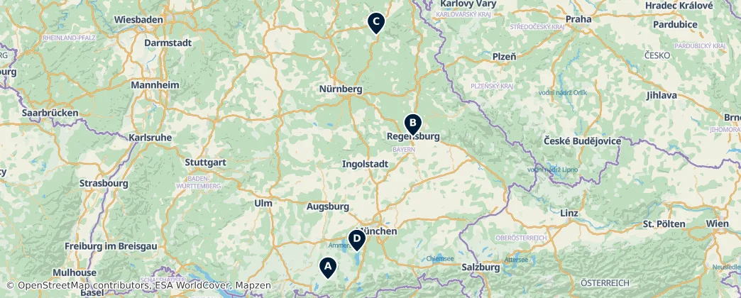 Map of Bavyera
